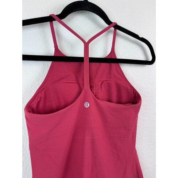 Lululemon women's 4 pink racer back built in‎ bra tank top athletic fitted - Picture 4 of 6